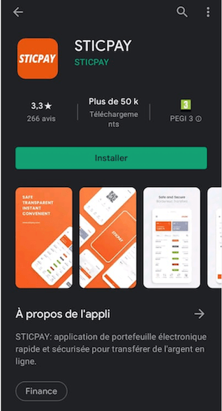 application smartphone sticpay