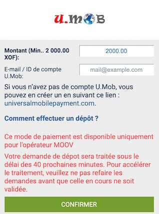 deposer argent umob 1xbet