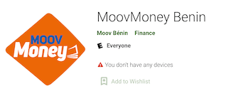 application mobile moov money au Bénon
