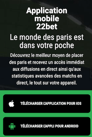 Télécharger l'application 22Bet apk