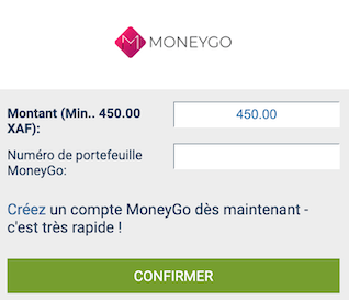 déposer de l'argent avec Moneygo sur 1xbet