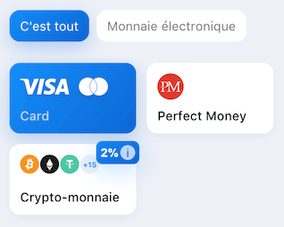 Méthodes de paiement sur 1Win