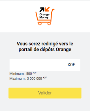 recharger son compte sunubet avec orange money