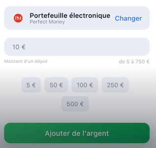 faire un dépôt avec perfect money sur 1win