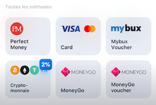 différentes méthodes de paiement sur 1win au cameroun