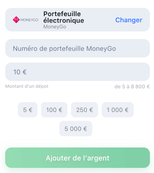 information paiement moneygo sur 1win