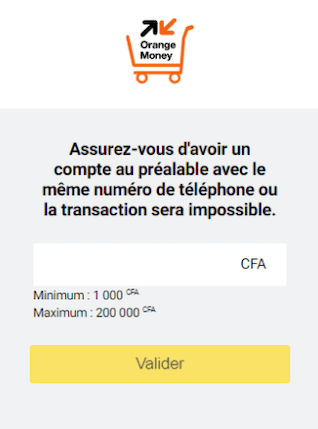 faire un retrait sur Sunubet avec Orange Money