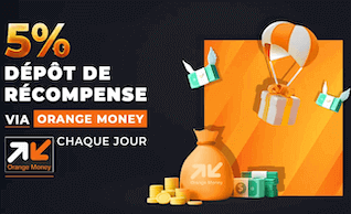 promotion dépôt 5% sur Betmomo avec Orange Money