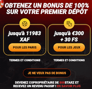 Offre de bienvenue sur le site de paris sportif 888starz