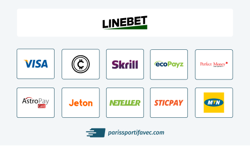 Détails méthodes de paiement sur Linebet