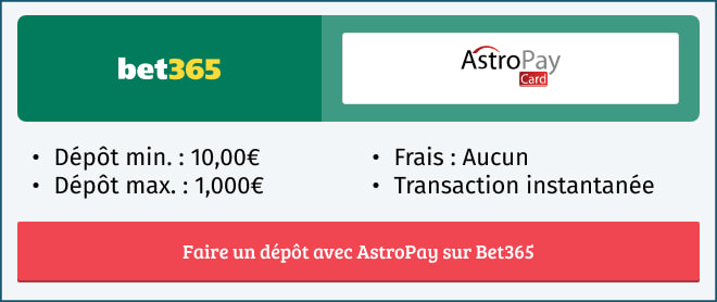 Informations sur le mode de paiement AstroPay sur Bet365