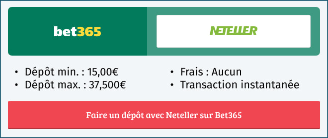 Informations sur le mode de paiement Neteller sur Bet365