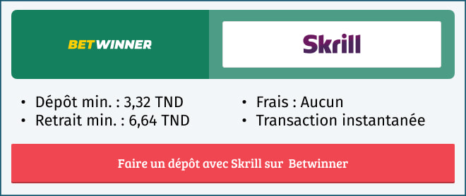 Informations sur le mode de paiement Skrill sur Betwinner