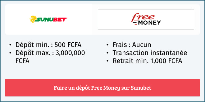 Informations sur le moyen de paiement Free Money sur Sunubet