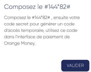 Confirmation de dépôt avec Orange Money sur 1Win