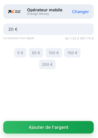 Informations orange money sur 1win