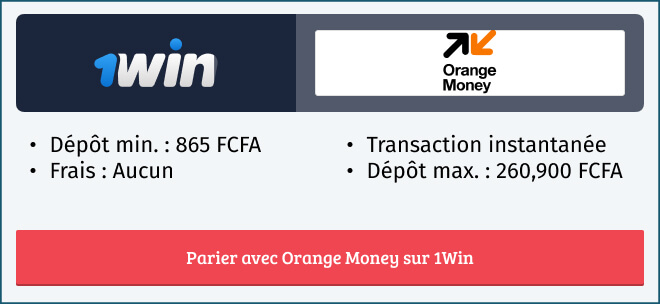 Informations mode de paiement Orange Money sur 1Win