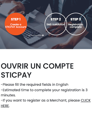 Information ouverture de compte Sticpay