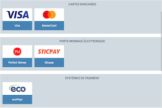 Principales méthodes de dépôt sur 1xBet