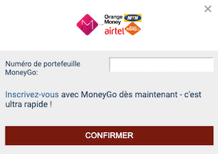 Information compte de paiement du système de paiement Moneygo sur 888Starz