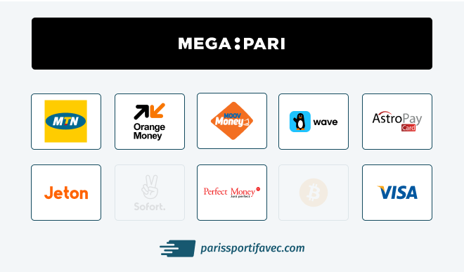 Modes de paiement chez le bookmaker Megapari